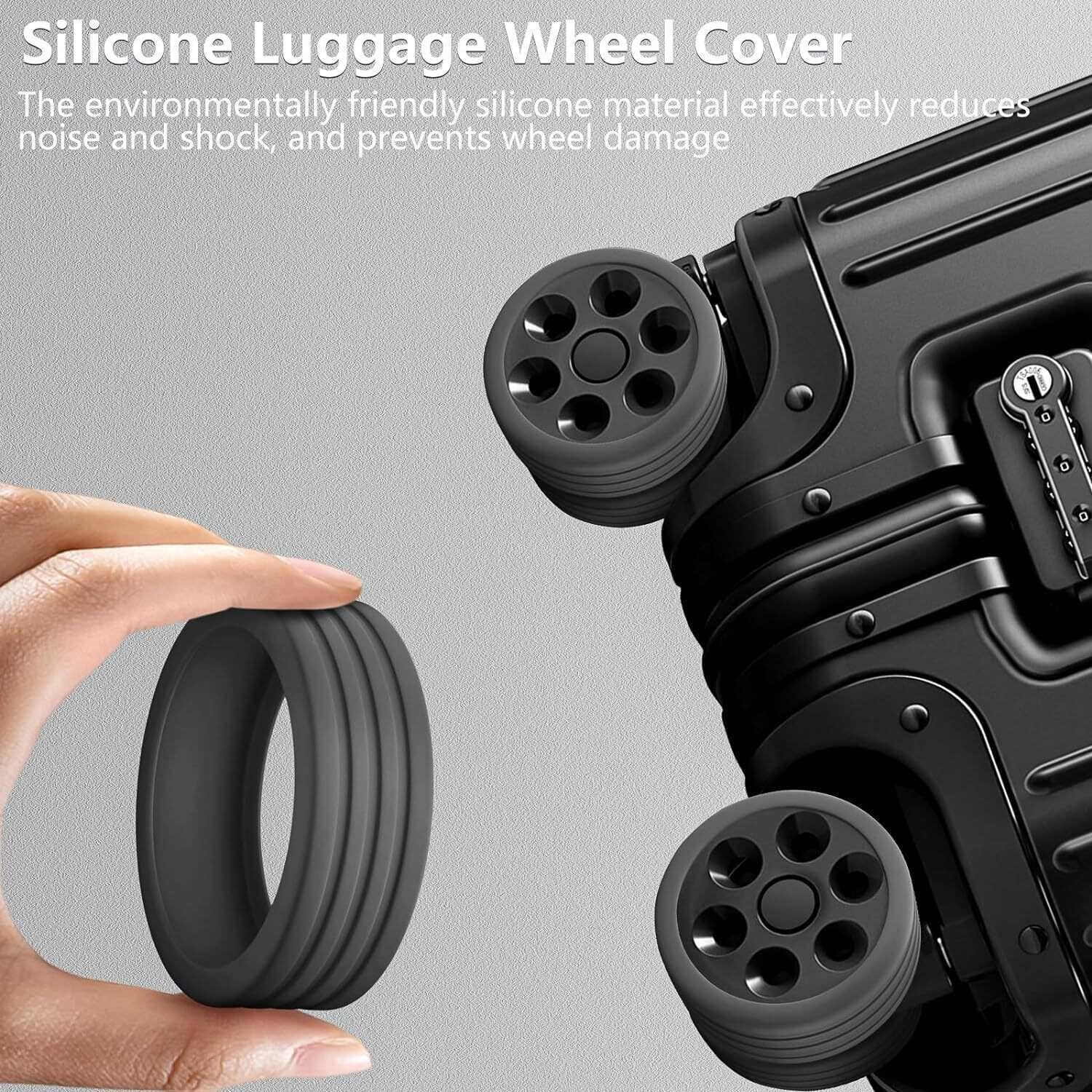 Image of LAKSHMINARAYAN SALES Suitcase Travel bag accessories 24PCS Wheels Protector Silicon Caster Luggage Cover