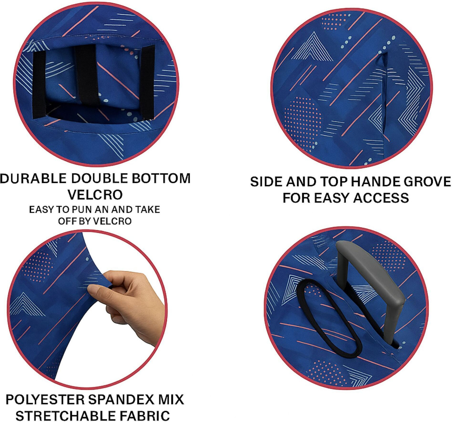 Image of AMPEREUS Trolley Bag Cover Set of 3 (20, 24, 28 Inch)Printed Protective Universal Fit Trolley Luggage /Suitcase Cover Luggage Cover