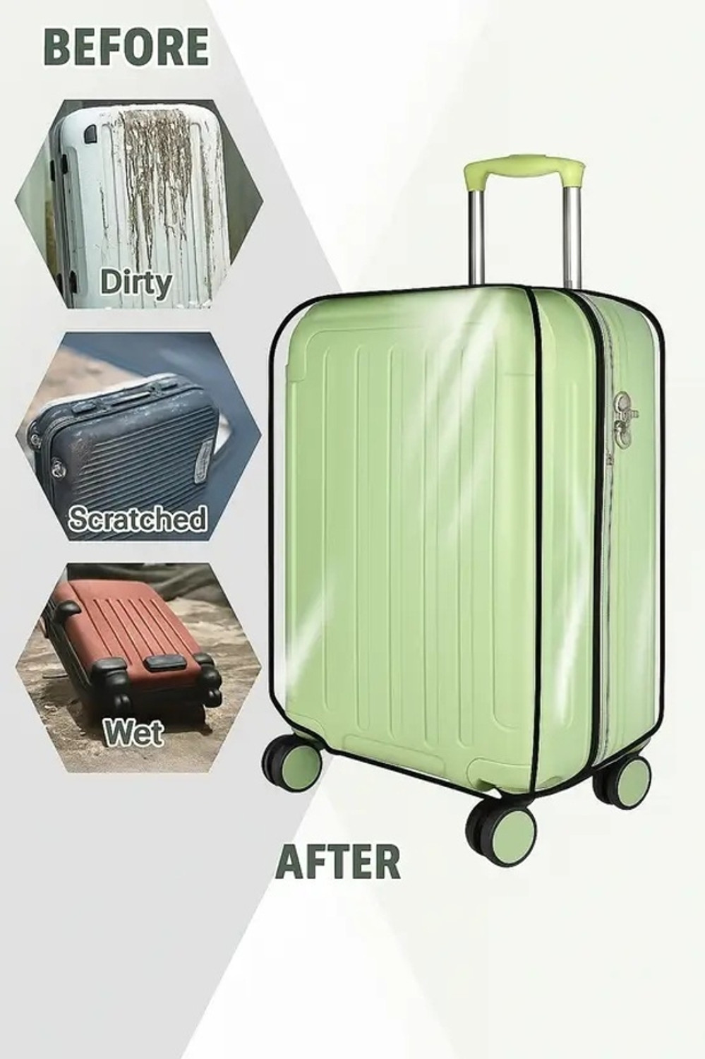 Image of pryde Trolley Covers (28 inchinch) PVC Dust Proof Cover Suitcase For Hard /Fiber Trolley Bag Luggage Cover