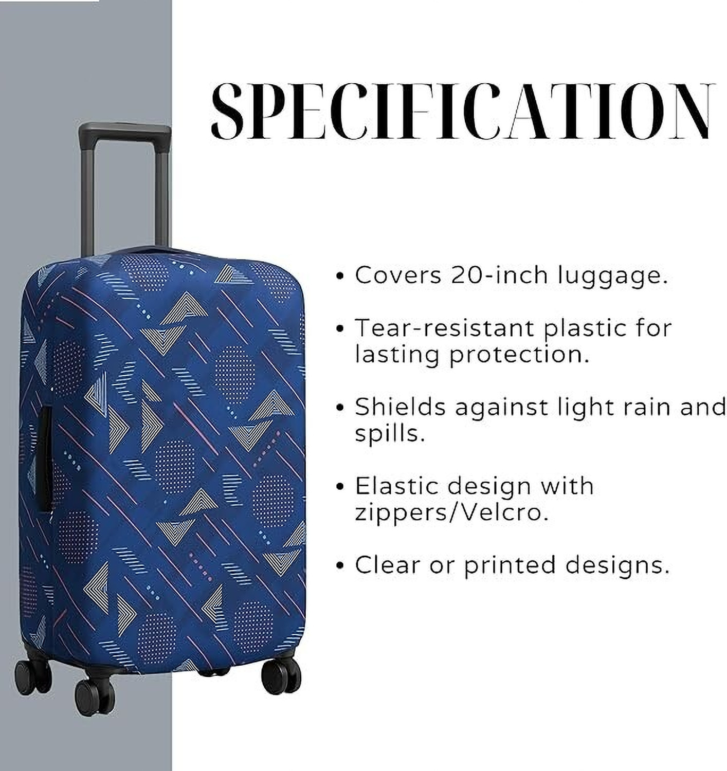 Image of lisahub Trolley Bag Cover Fabric Luggage Cover Protective Small Size Trolley Cover for Suitcase(Fits Only On Fiber-Plastic Trolley Bag)20+24+28 Luggage Cover