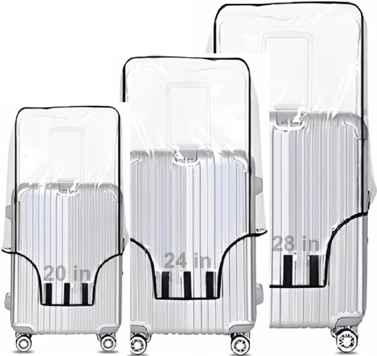 Image of Bitline Transparent Trolley Suitcase Cover Set for 20,24,28 in Trolley Expandable Cabin & Check-in Set - 28 inch