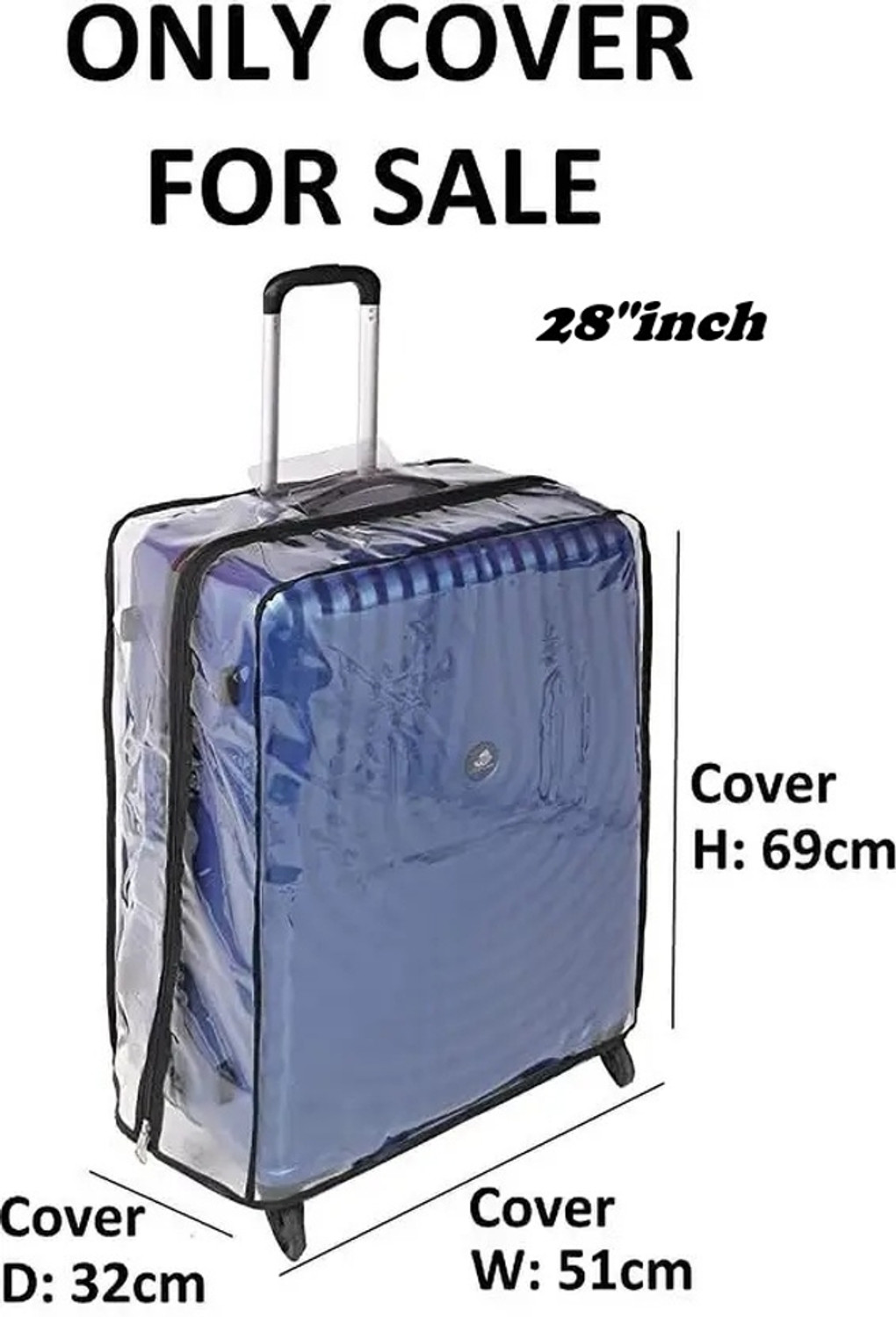 Image of KLASSY Transparent Trolley Bag Cover PVC Dust Proof Cover Luggage Bag cover 28 inch PVC Dust Proof Cover Luggage /Suitcase For Hard /Fiber Trolley Bag Luggage Cover