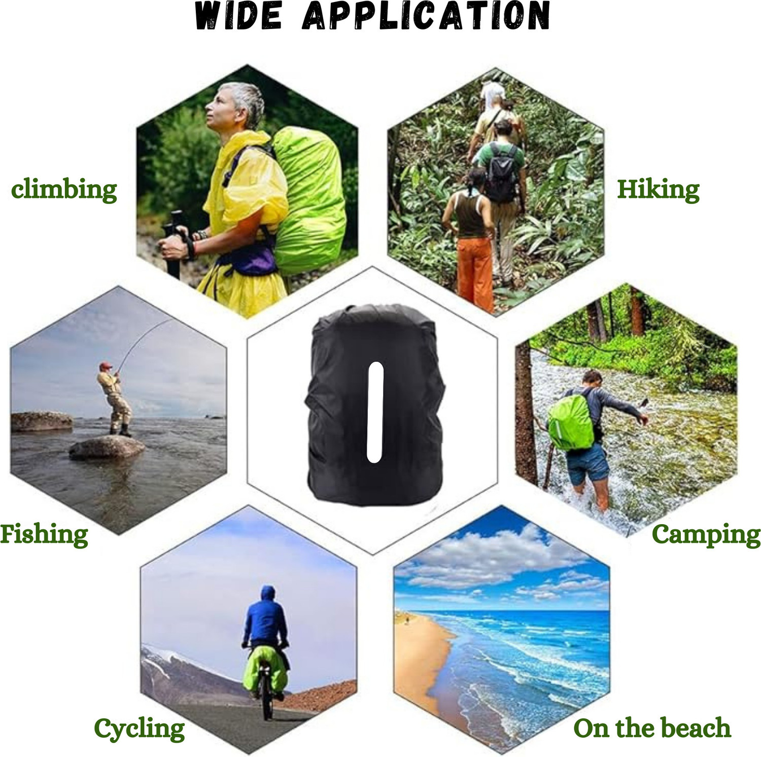 Image of MUTMAIN Reflective Bag Cover Waterproof 40l to 50L Rain Cover for Backpack Hiking, Trekking, Camping Rubberized Material Luggage Cover