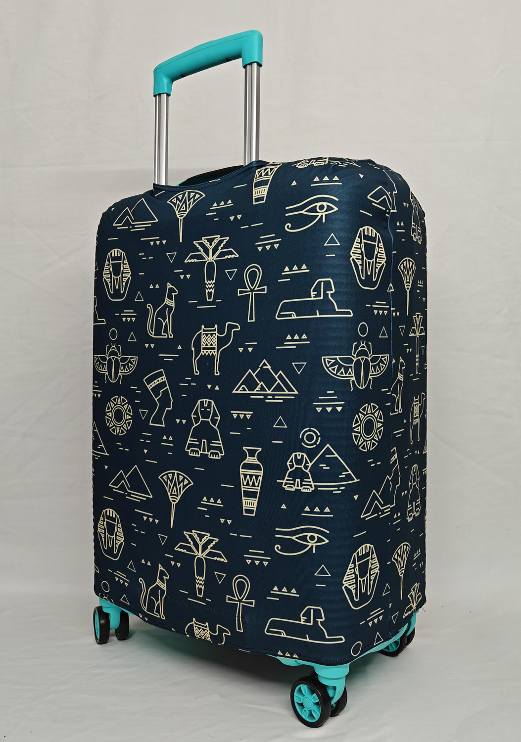 Image of NT Creation Printed Travel Suitcase Trolley Bag Protector - Scratch & Dust Proof Stretchable & Scratchproof , Reusable And Washable, Durable Fabric. Luggage Cover
