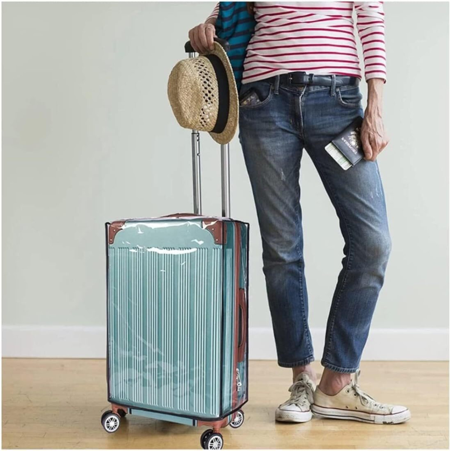 Image of pryde Trolley Covers Waterproof Transparent Cover For Trolley Bags. Luggage Cover