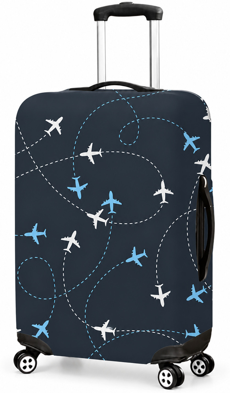 Image of NT Creation Printed Travel Suitcase Trolley Bag Protector - Scratch & Dust Proof Stretchable & Scratchproof , Reusable And Washable, Strong Durable Fabric Luggage Cover