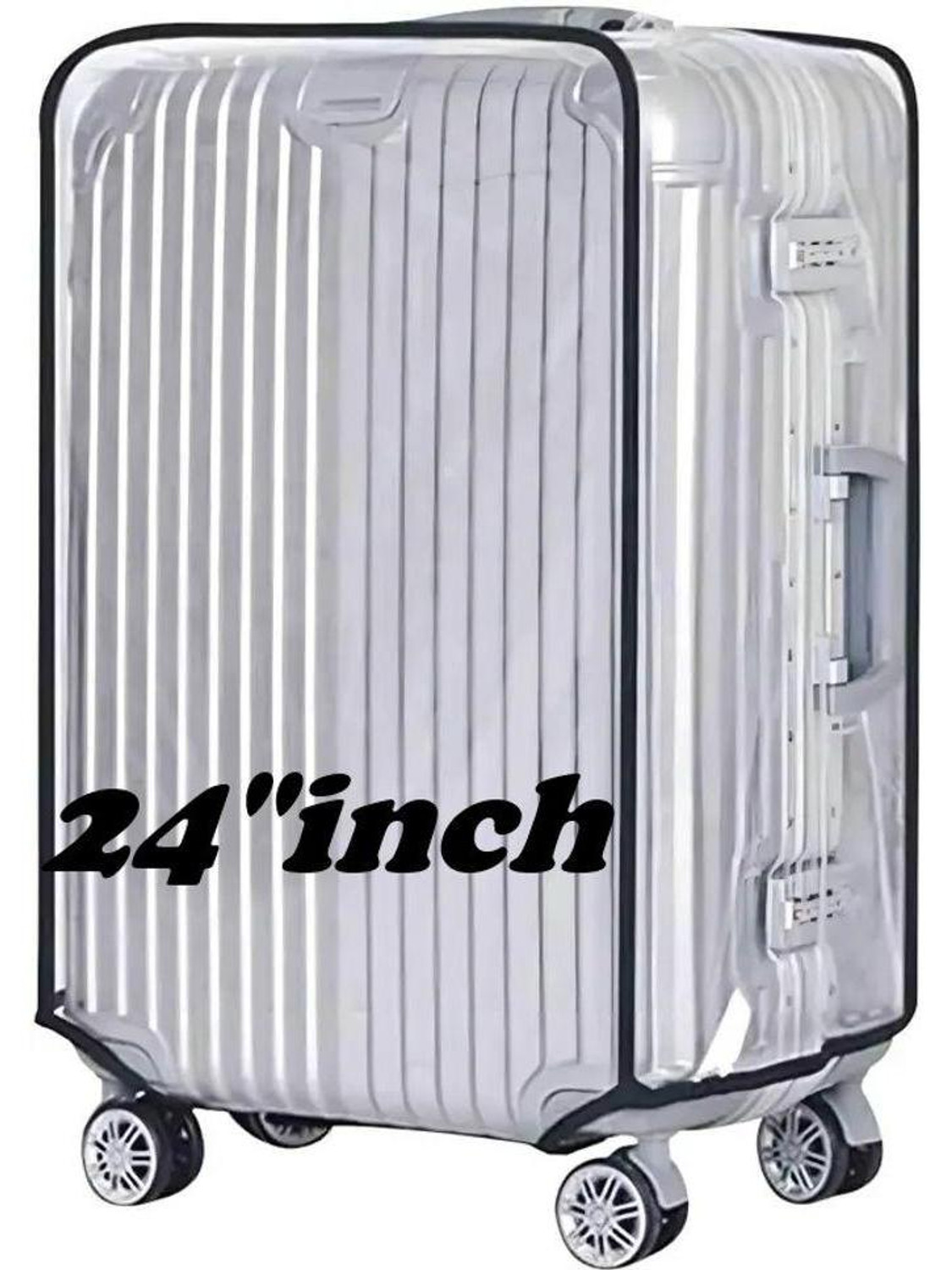 Image of PREVAILER Transparent Trolley Bag Cover PVC Dust Proof Cover Luggage Bag cover (24 inchinch) Transparent PVC Dust Proof Cover Suitcase For Hard /Fiber Trolley Bag Luggage Cover