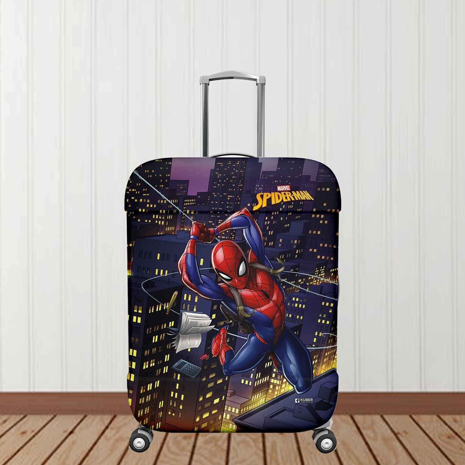 Image of DISNEY Luggage Cover Marvel Spiderman Polyester Luggage Cover|22-26 Inch|Medium|Multicolor Luggage Cover