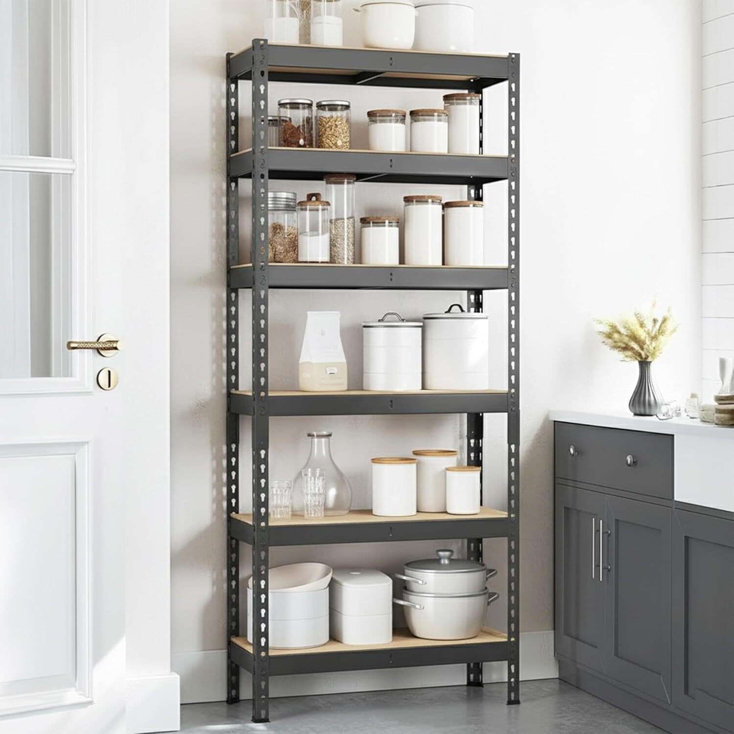 Image of Robustt Adjustable Rack Shelves Metal Storage For Shop 180kg limit Per Shelf-72X24x12 Iron Wall Shelf