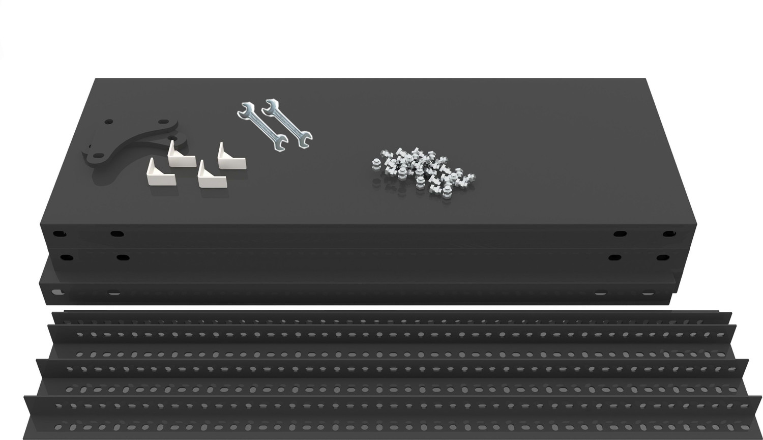 Image of FIDVI Premium Slotted Angle 6 Shelve Multipurpose Powder Coated Storage Iron Luggage Rack