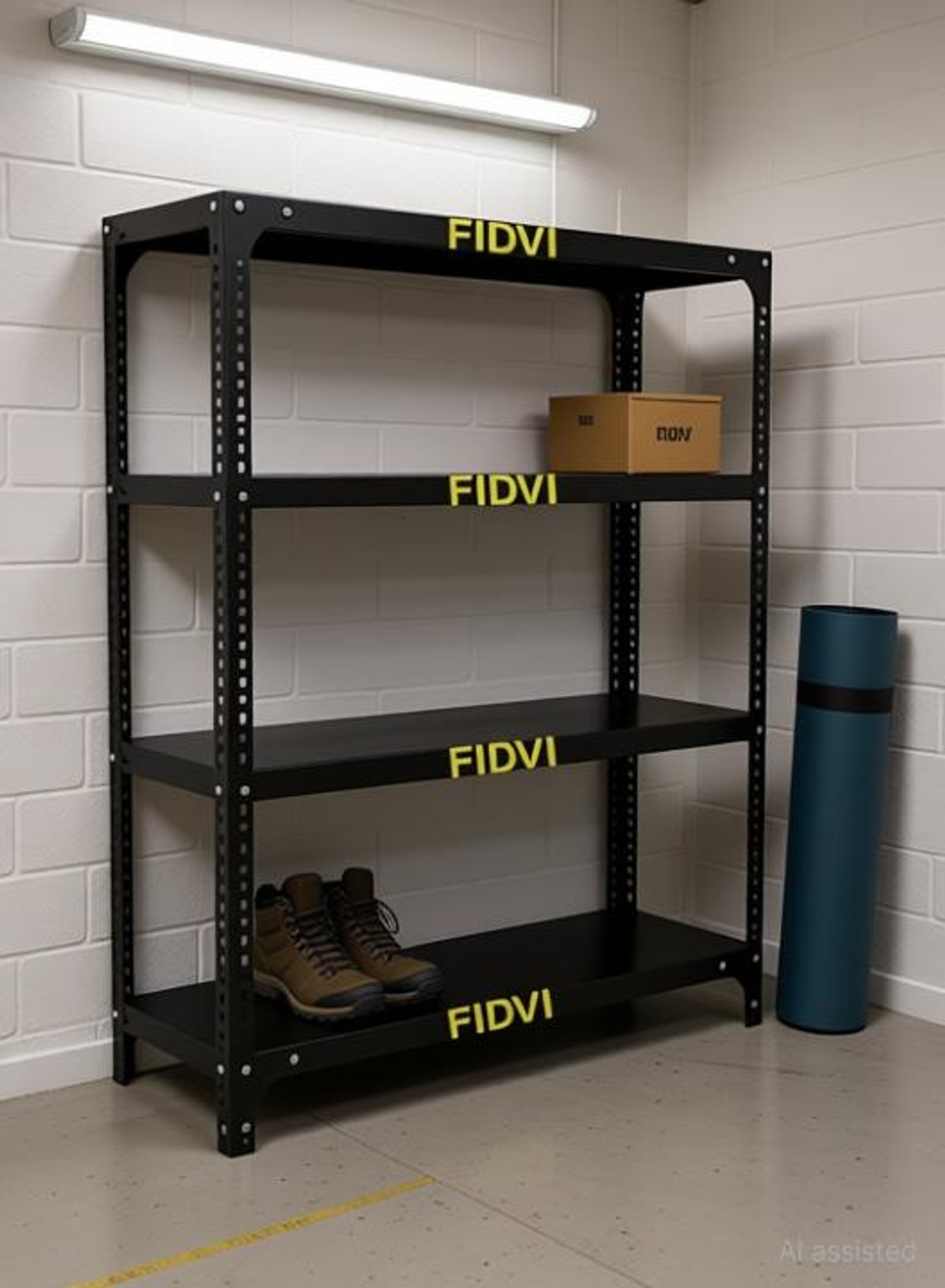 Image of FIDVI Iron Rack Metal Shelves Storage Shop Rack Luggage Powder Coated (09 inchWx29 inchLx36 inchH) Iron Wall Shelf