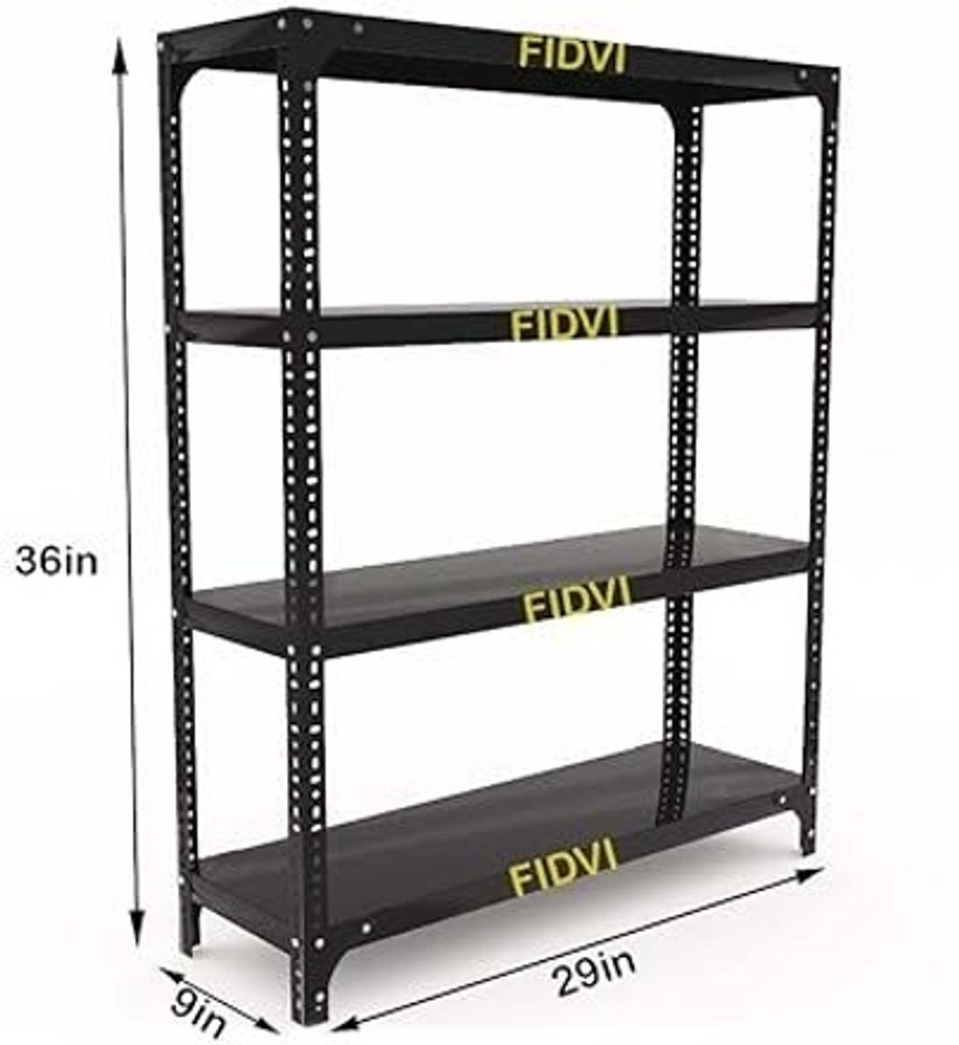 Image of FIDVI Iron Rack Metal Shelves Storage Shop Rack Luggage Powder Coated (09 inchWx29 inchLx36 inchH) Iron Wall Shelf