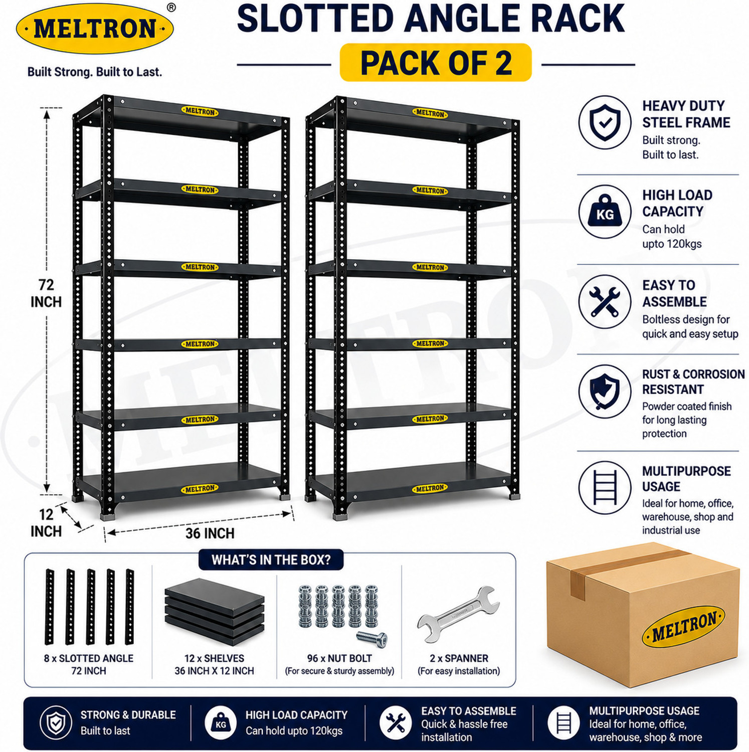 Image of MELTRON Iron Rack | 6 shelves heavy duty multiporpuse luggage rack Luggage Rack