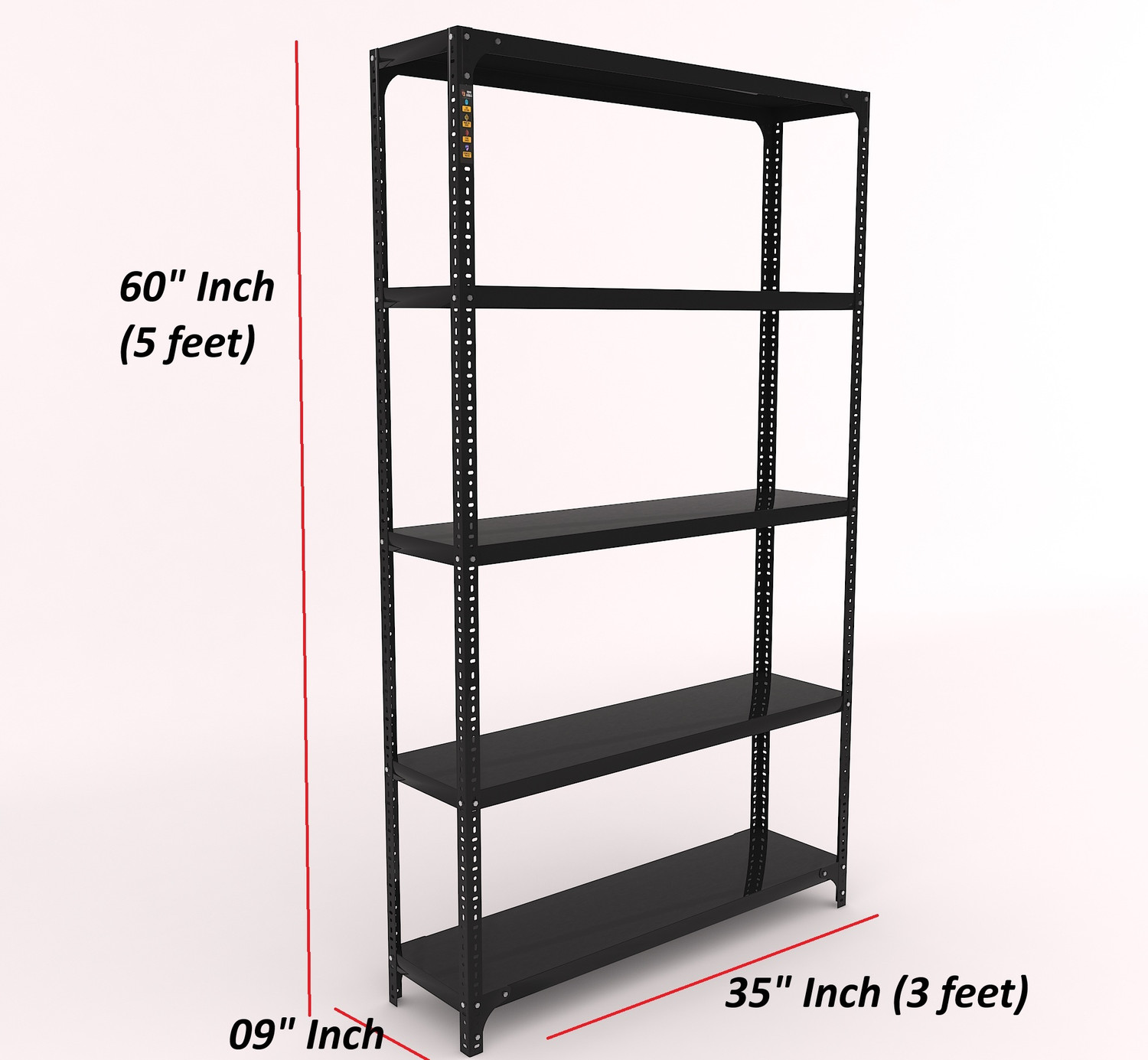 Image of FIDVI Iron Rack Metal Shelves Storage Shop Rack Luggage Powder Coated (09 inchWx35 inchLx60 inchH) Iron Wall Shelf