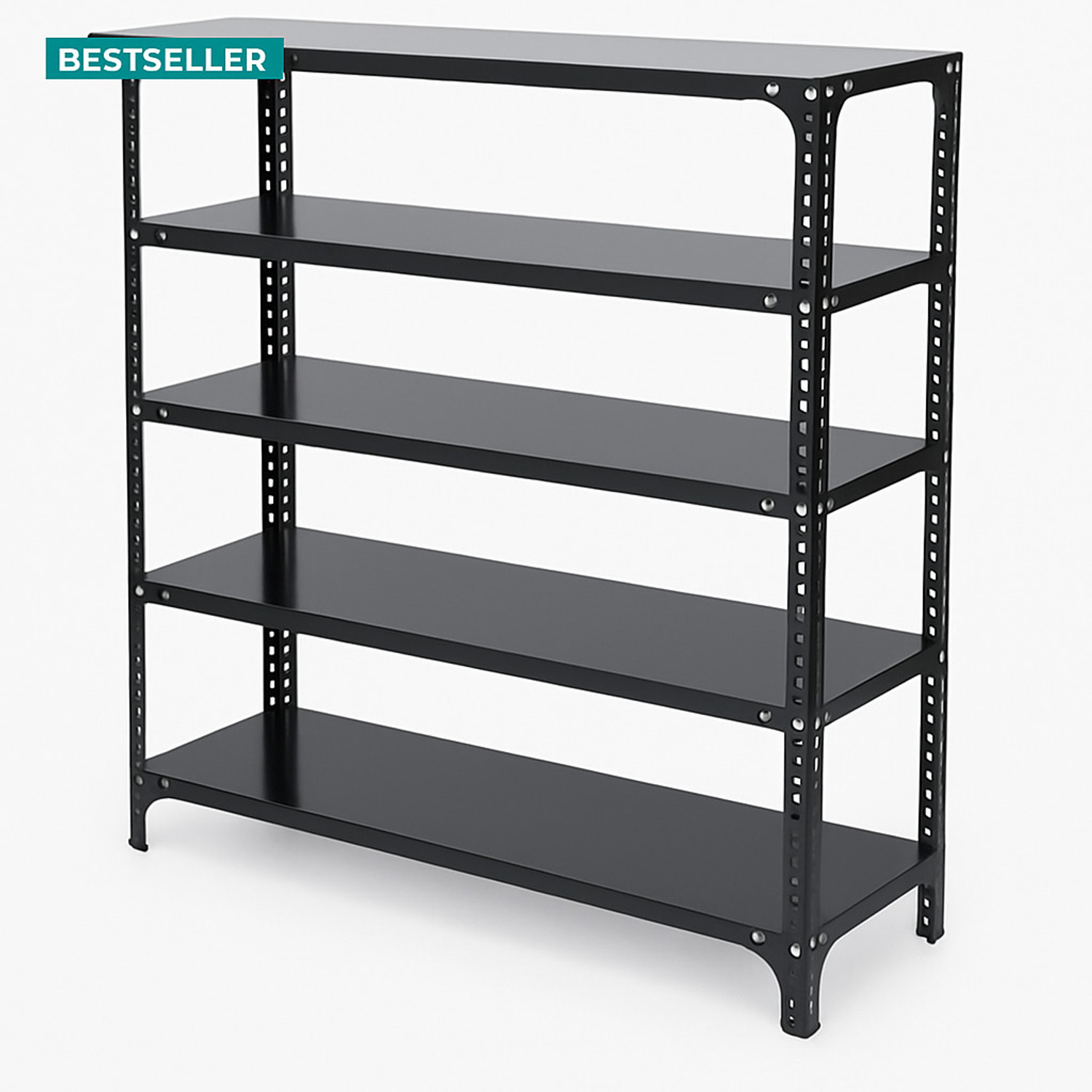 Image of FIDVI Slotted Angle CRC Sheet 5 Shelves Multipurpose Storage Rack Metal Open Book Shelf