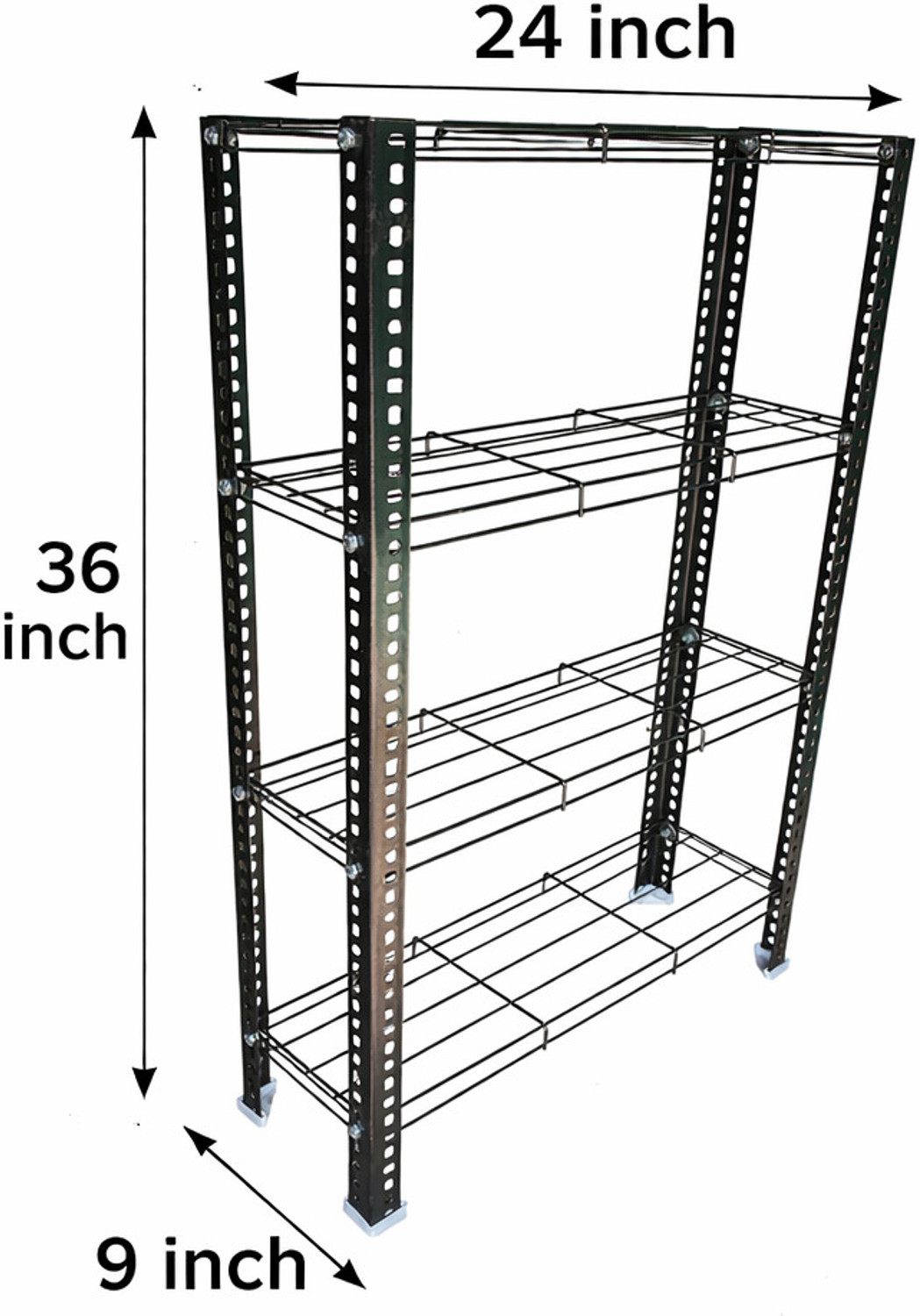Image of Aknoteek 4 Tier Metal Bookshelf | Multipurpose Book Storage Rack for Home & Office Metal Open Book Shelf