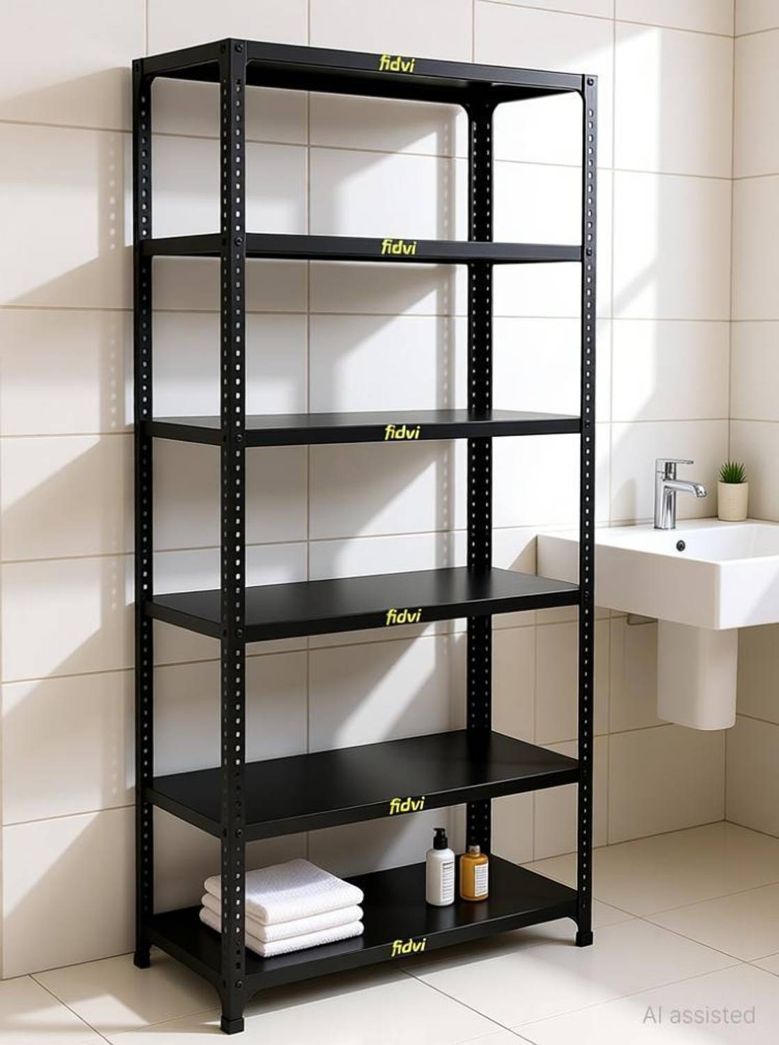 FIDVI Iron Rack Metal Shelves Storage Shop Rack Luggage Powder