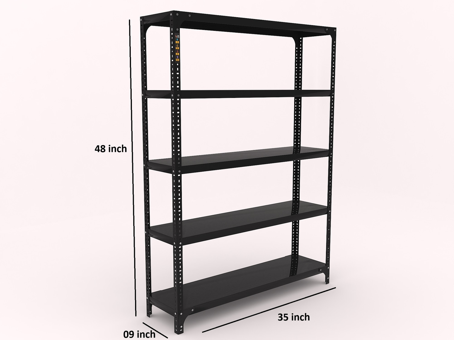Image of FIDVI Slotted Angle CRC Sheet 5 Shelves Multipurpose Storage Rack Metal Open Book Shelf