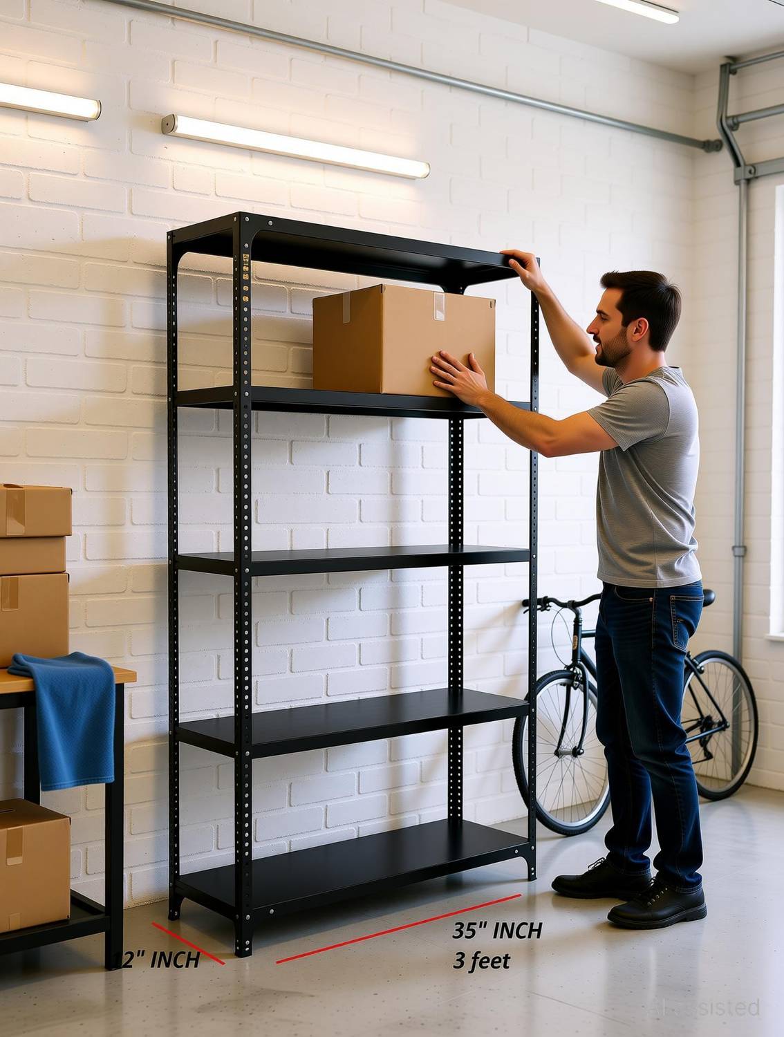 iron shelf 1200 L【引取り限定】 FIDVI Iron Rack Metal Shelves Storage Shop Rack Luggage Powder