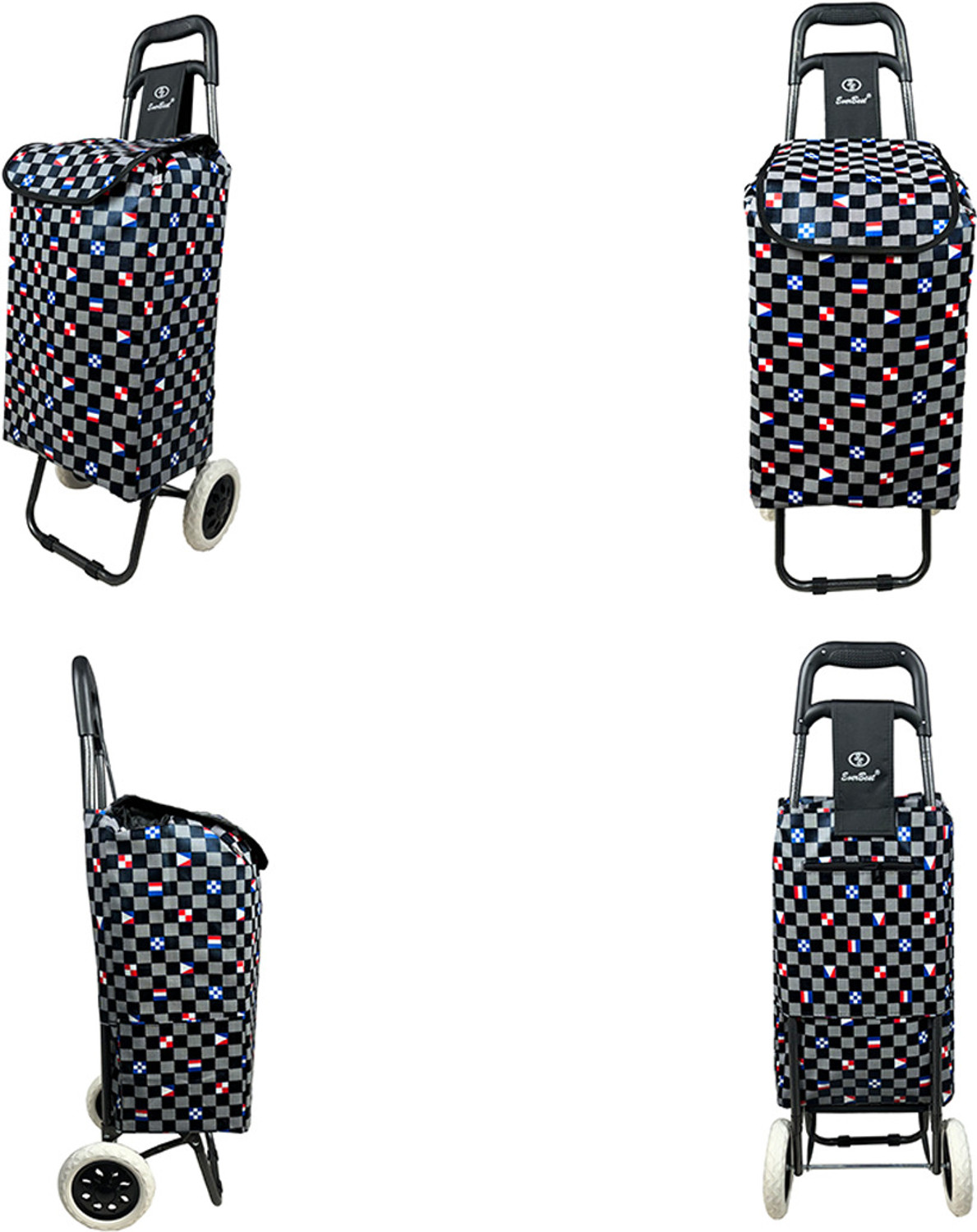 Image of EverBest Shopping Trolley Bag (Black Chess) Luggage Trolley