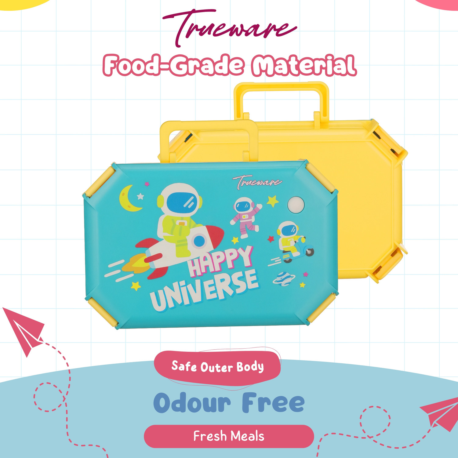 Image of Trueware Blossom 2 304 Stainless Steel PU Insulated Lunch Box with Two Compartment 580ML 2 Containers Stainless Steel, Plastic School Lunch Box