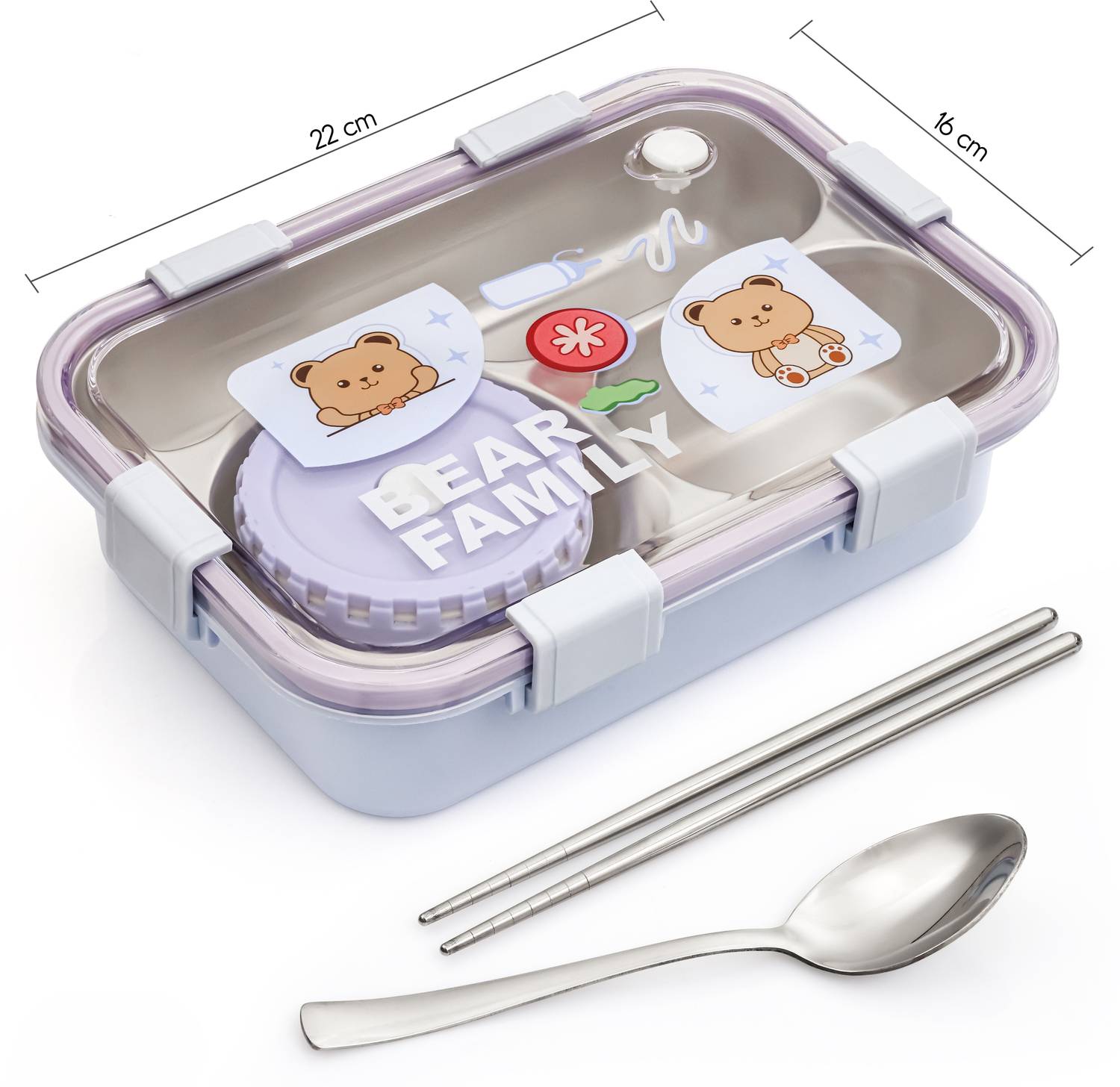 Boxito Koi Koi Kawaii Leak Proof Lunch Box 3 Containers Stainless Steel, Plastic, Silicone School Lunch Box — Lunch Boxes & Tiffins
