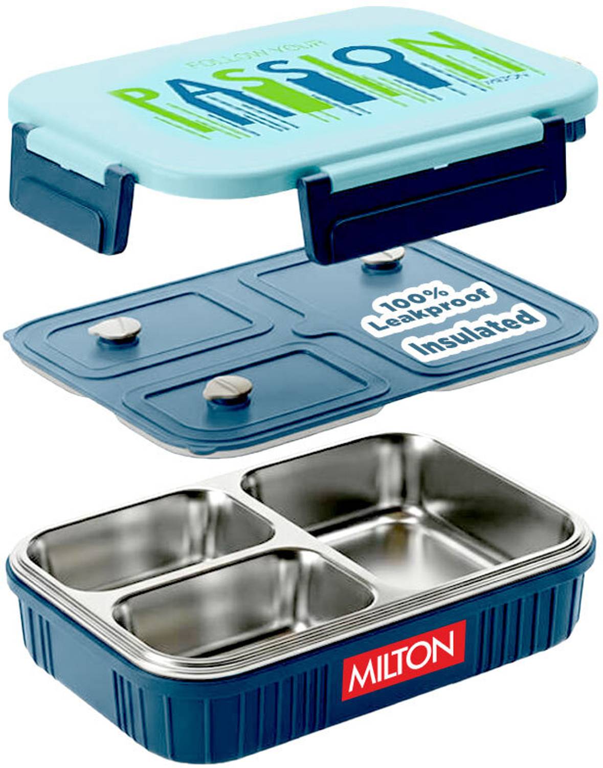 MILTON Meal Safe 3 3 Containers Plastic School Lunch Box — Lunch Boxes & Tiffins