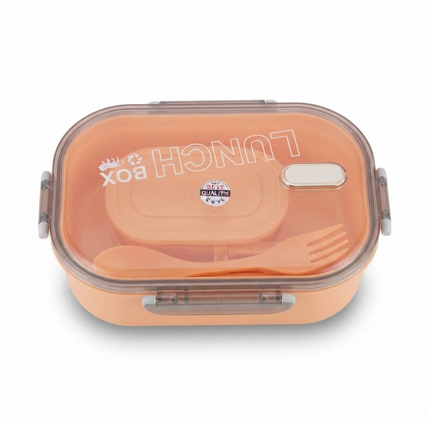 ARCYU Rectangle Classy 2 Section Lock With Spoon & Fork Lunch Box For School & Office 1 Containers Plastic School Lunch Box