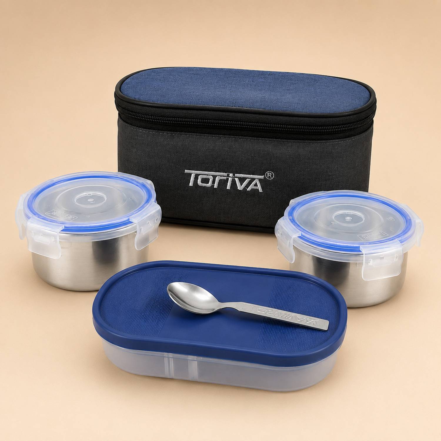 TORIVA EZY MEAL DURO 2 Containers + 1 Roti Box Pack of 2
