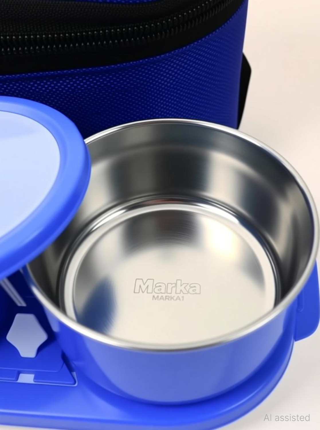 Image of The Marka MARKA1 3 Containers Stainless Steel, Plastic Office Lunch Box