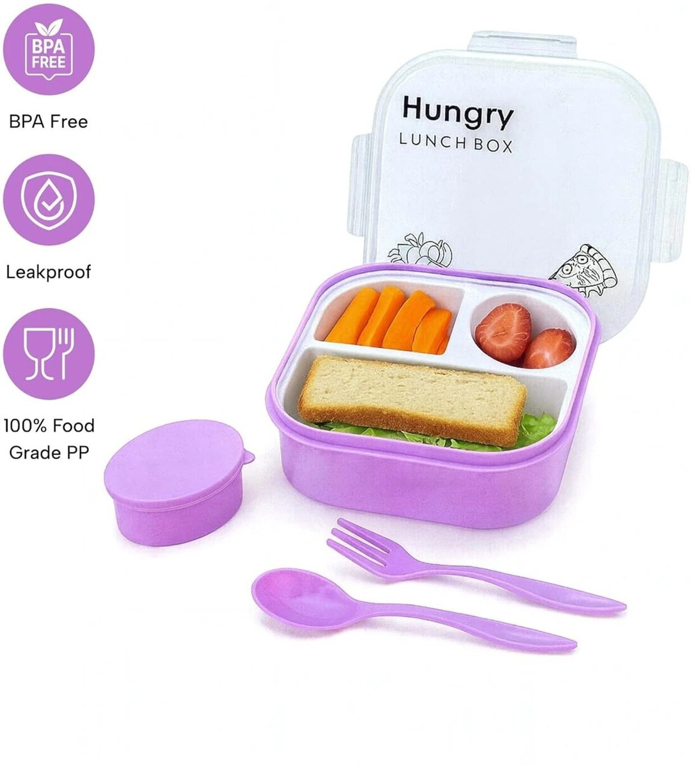 Image of TREND-HUT Kids Lunch Box Set with Bottle 1 Containers Plastic School Lunch Box