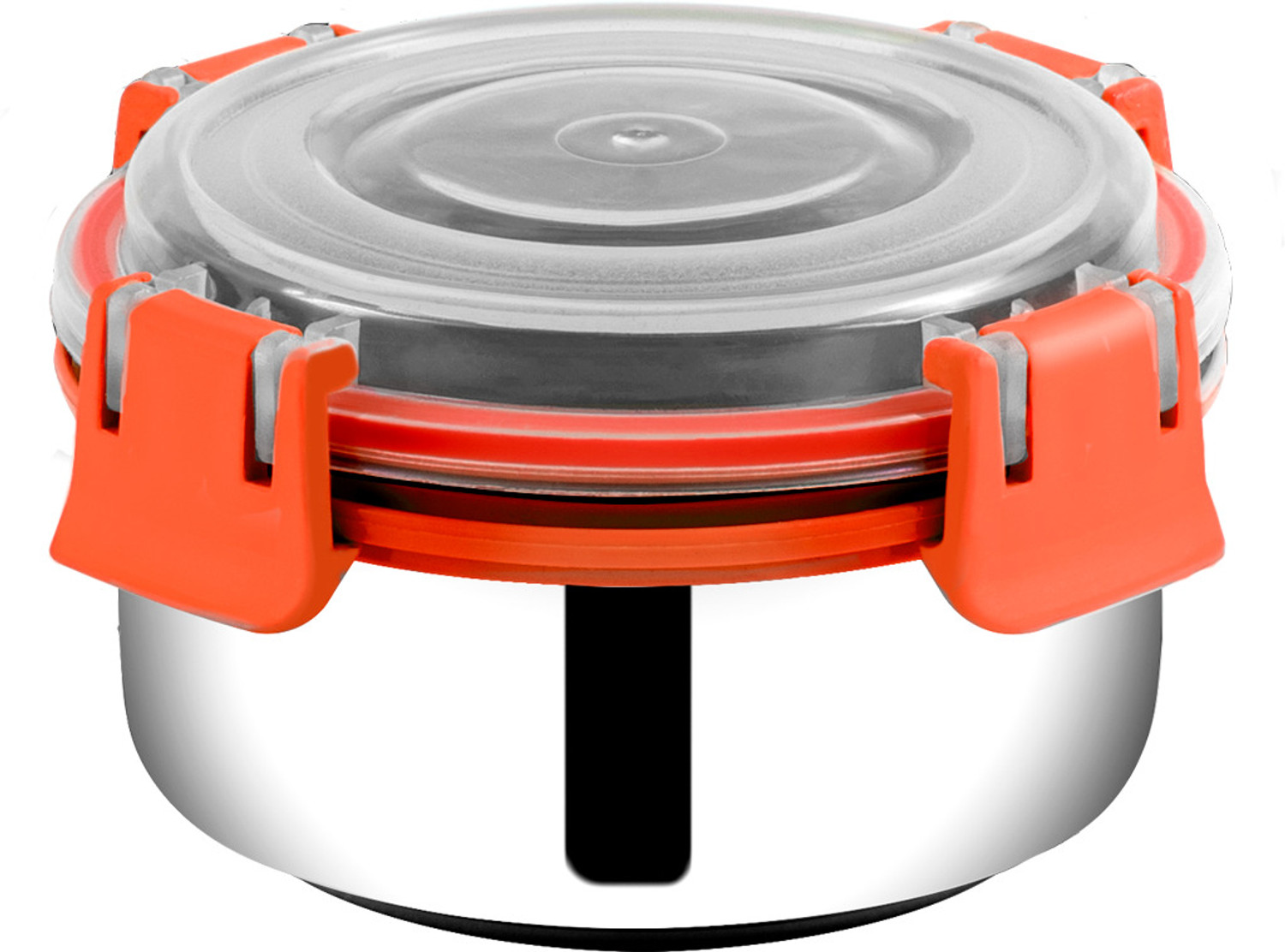 Image of BOWLMAN Lock n Lock Orange 2 Containers Stainless Steel School Lunch Box