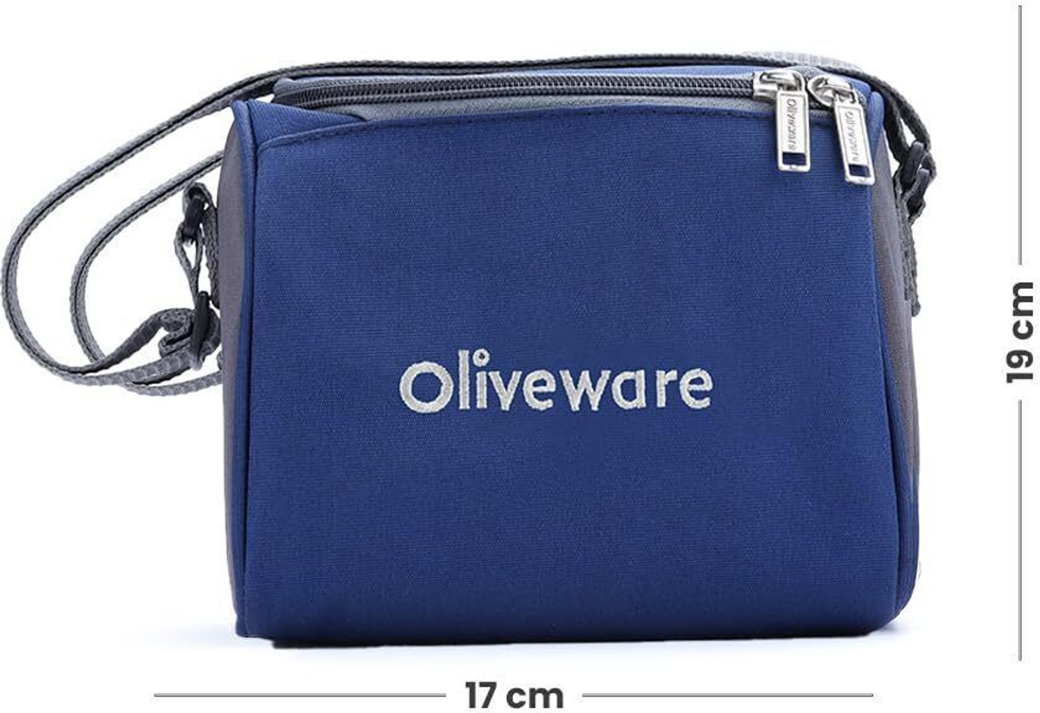 Image of Oliveware Milano 3 Containers Stainless Steel Office Lunch Box