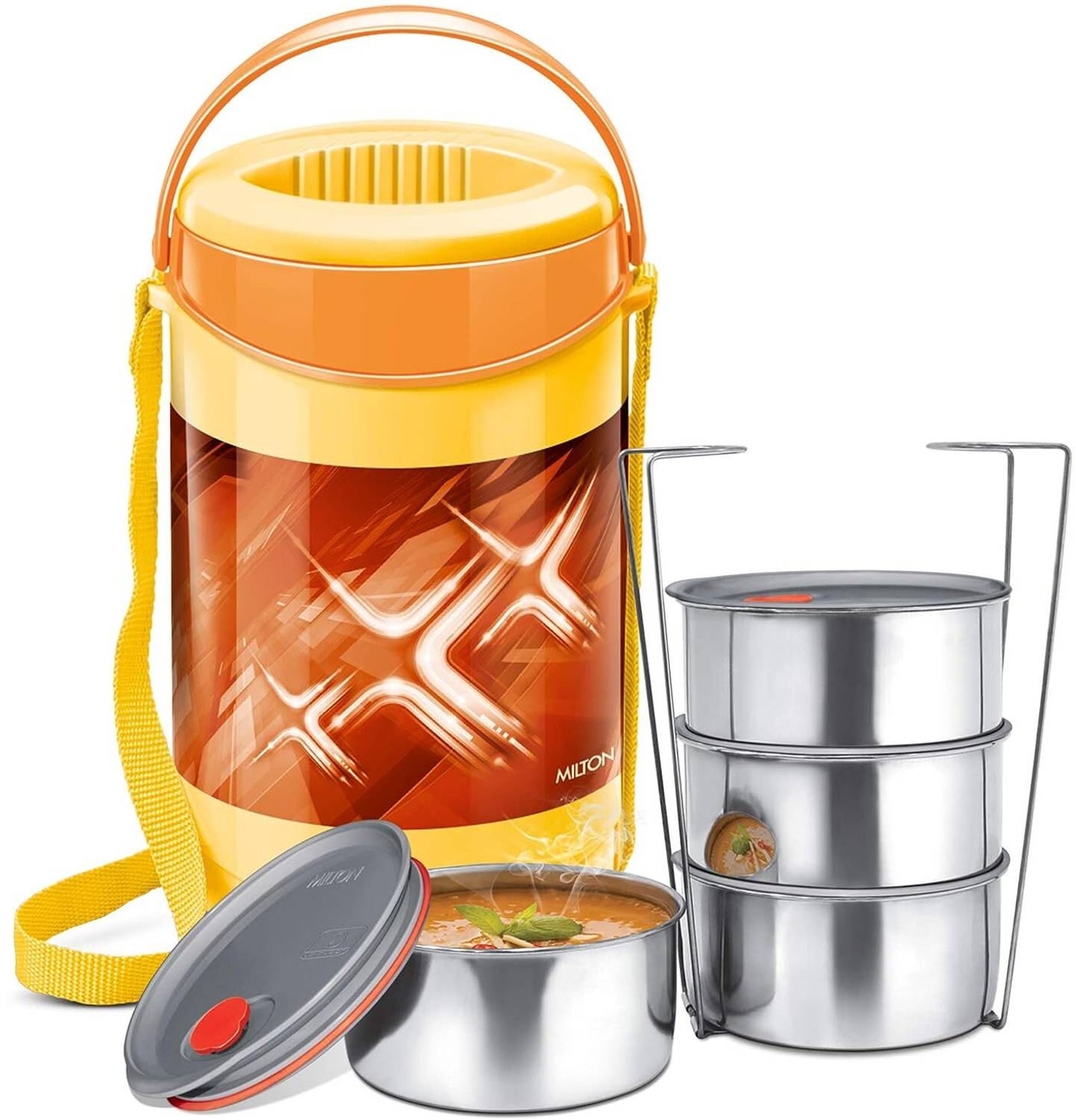 MILTON Econa deluxe 4 Containers Stainless Steel Office Lunch Box — Lunch Boxes & Tiffins