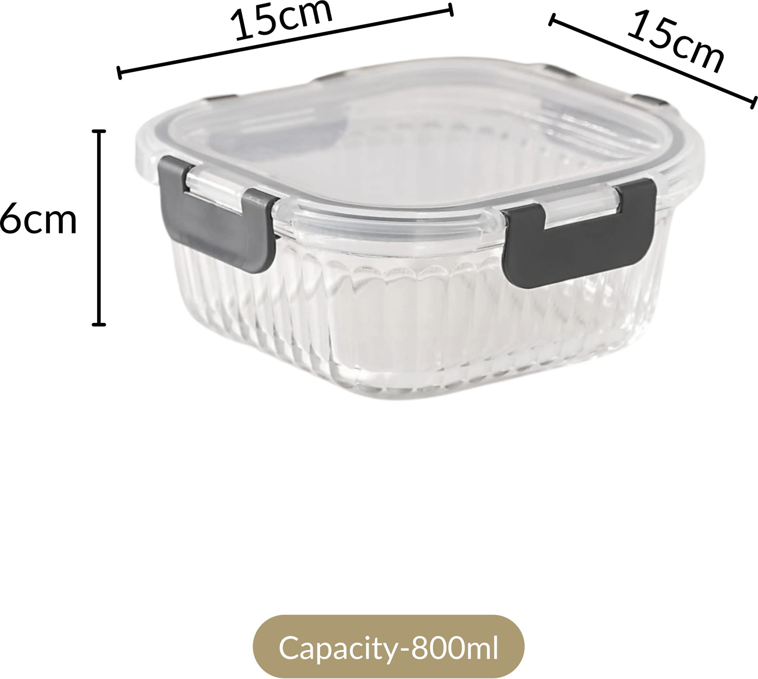 Image of Nestasia Microwave Safe Glass Food Storage Box Set 2 Containers Glass Office Lunch Box