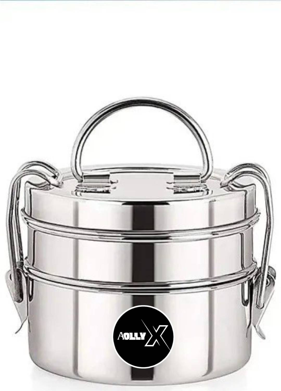 AOLLYX stainless steel food grade clip carrier 2 Containers Stainless Steel College Lunch Box
