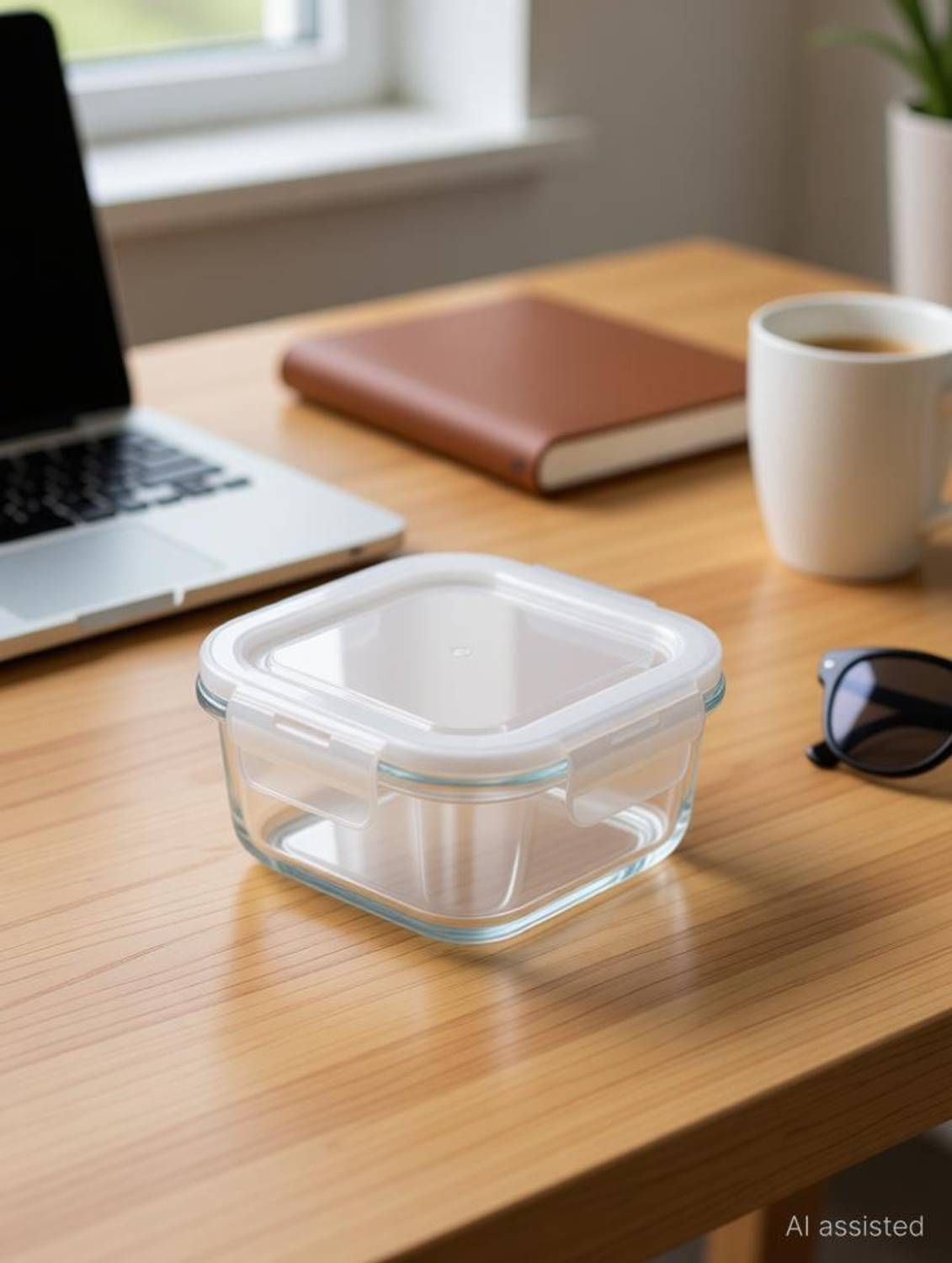 BREEZE Square Glass Food Storage with Air Tight Lid Borosilicate Glass 1 Containers Glass Office Lunch Box