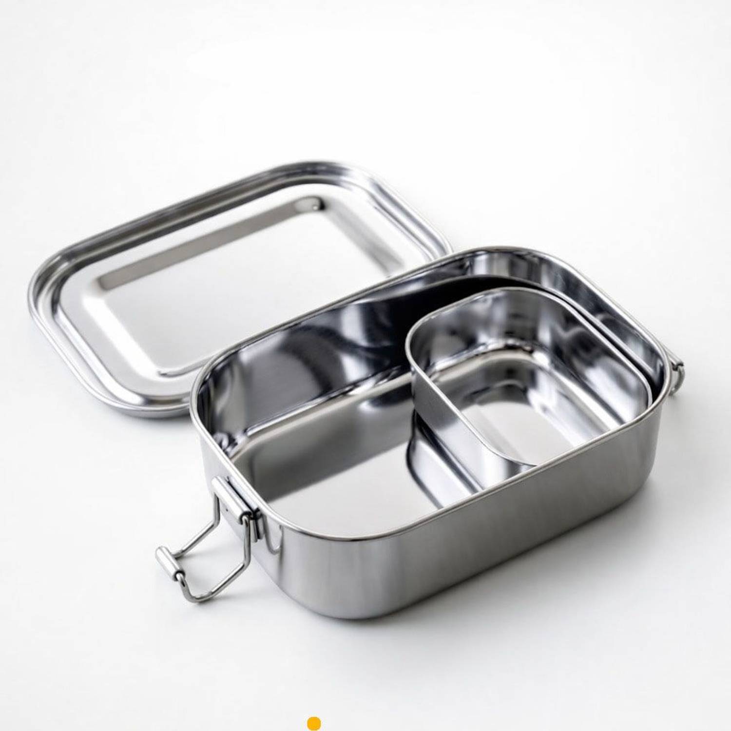 Metelio Stainless Steel Lunch Box With Detachable Containers 2 Containers Stainless Steel School Lunch Box — Lunch Boxes & Tiffins