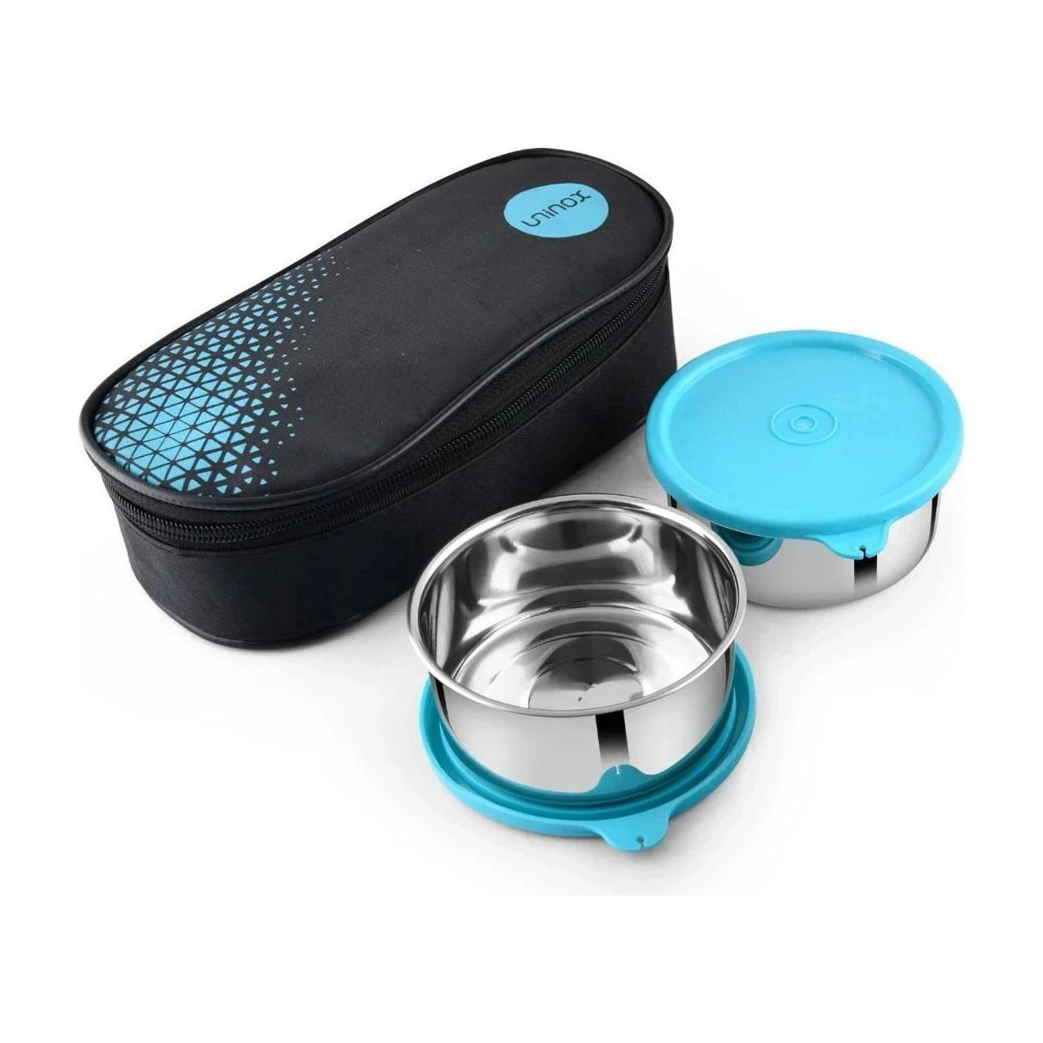 Image of UNINOX Stainless Steel Tiffin Set of 2 Container 325 ml each Lunch Box 2 Containers Stainless Steel School Lunch Box
