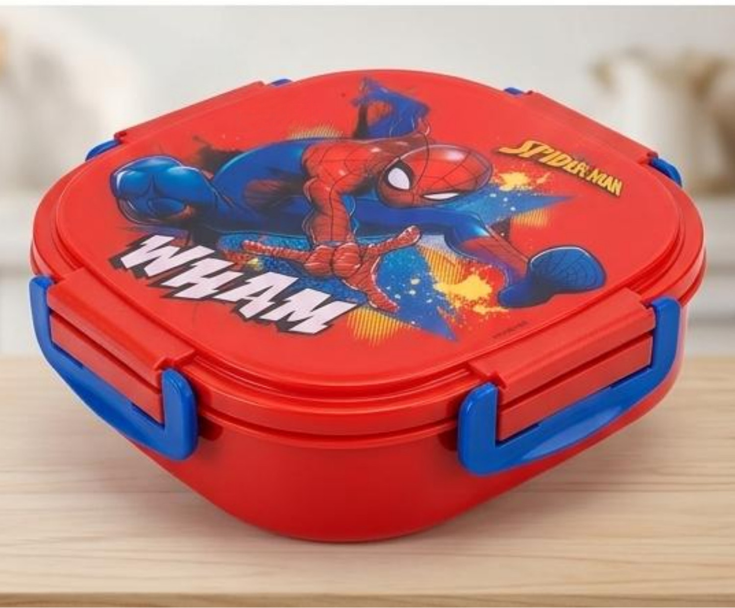 Image of Himanshi Plus Kids Spiderman Stainless Steel Lunch Box with Spoon || 3 Compartment Tiffin 3 Containers Stainless Steel School Lunch Box