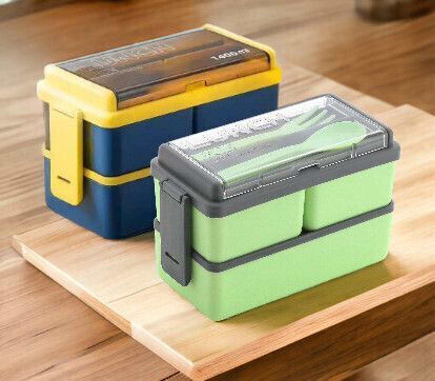 Image of Flipkart SmartBuy Back To School Lunch Box With Spoon & Fork 3 Containers Plastic Office Lunch Box