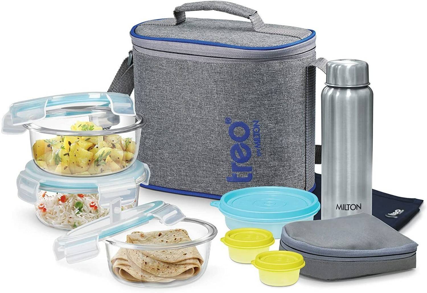 TREO All Fresh Premier Glass Tiffin Set of 8 Pack of 8 - Image 1