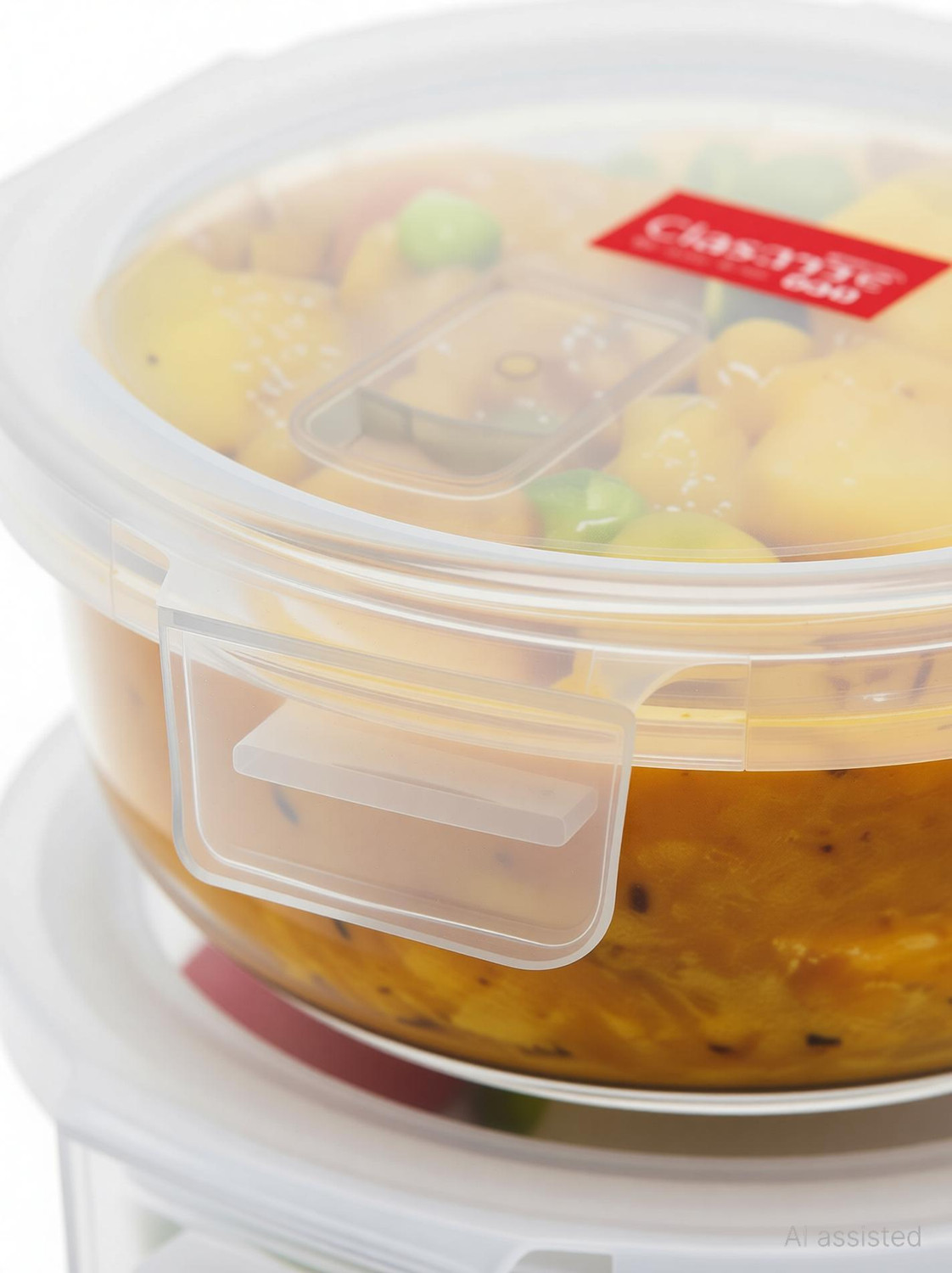 Image of Classic Essentials Round Glass Microwave Safe Borosilicate 3 Containers Glass Office Lunch Box