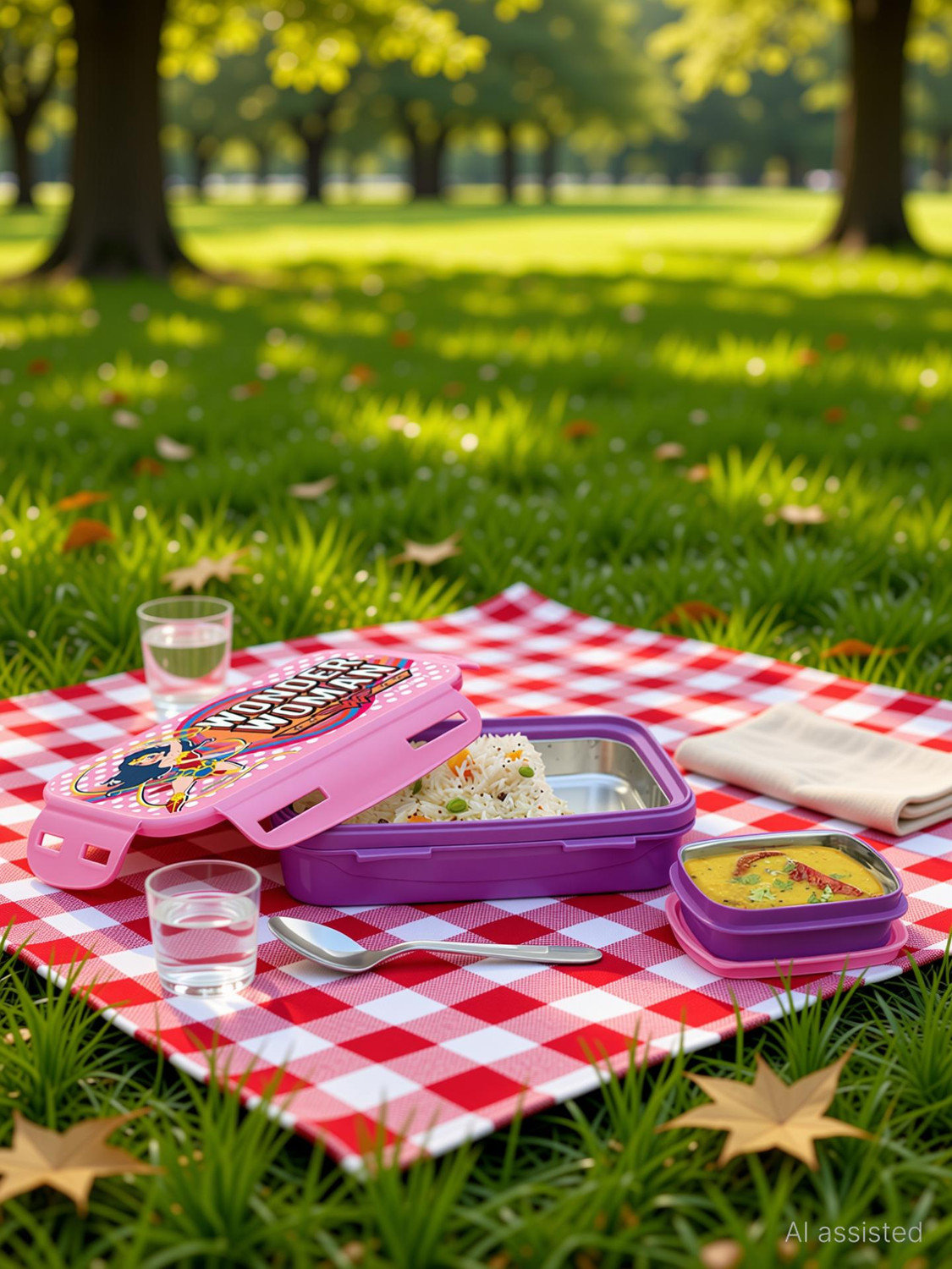 Image of MILTON Steely Prime Insulated Big Tiffin Box, 500ml, with Inner Container,100ml, Purple 1 Containers Stainless Steel, Polypropylene Office Lunch Box