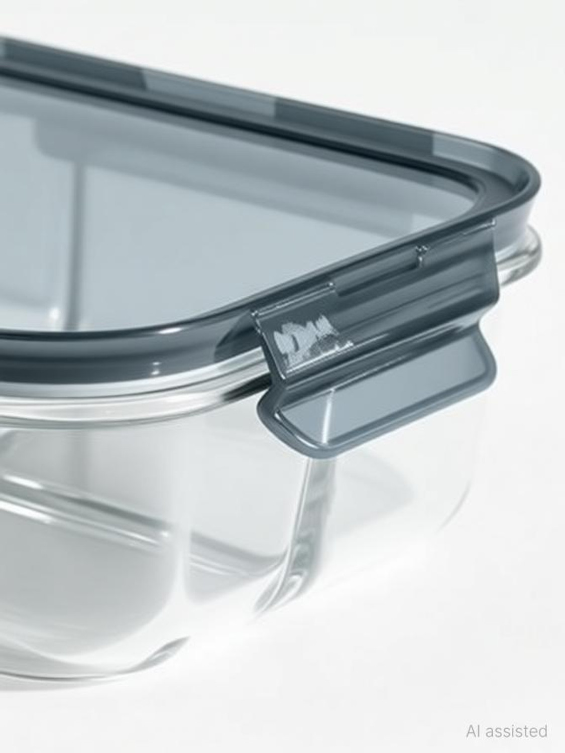 Image of Tap2kaart 3-Compartment Glass Lunch Box With Leak Proof Airtight Lid (Transparent,1PCS) 1 Containers Glass Office Lunch Box