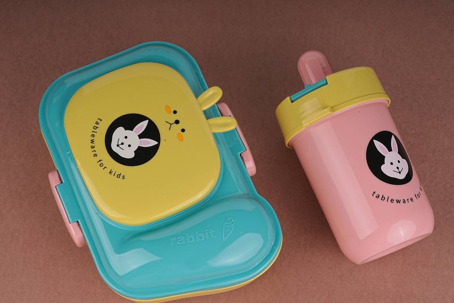 AK10ZONE Lunch Box with Bottle Set for School 2 Containers Plastic School Lunch Box