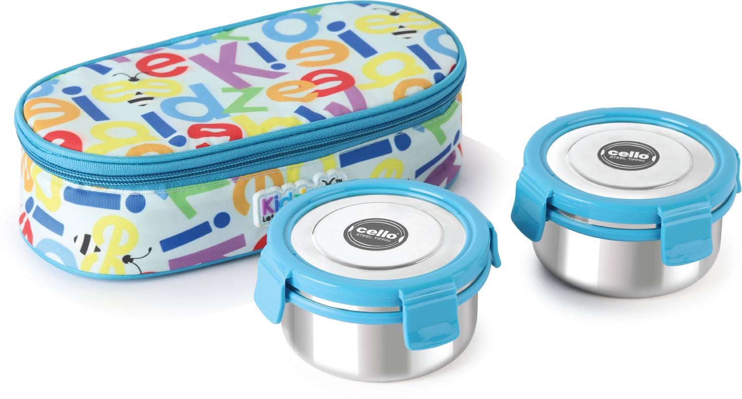 cello Kidzbee Little Lunch Stainless Steel Leak Proof Meal Set with Jacket For Kids 1 Containers Stainless Steel College Lunch Box — Lunch Boxes & Tiffins