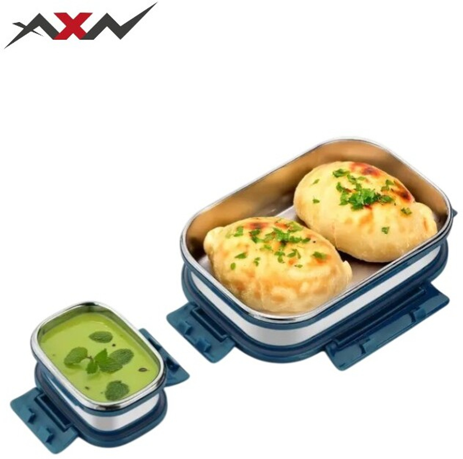 Image of AXN Stainless Steel Tiffin for Kid 2 Containers Stainless Steel School Lunch Box