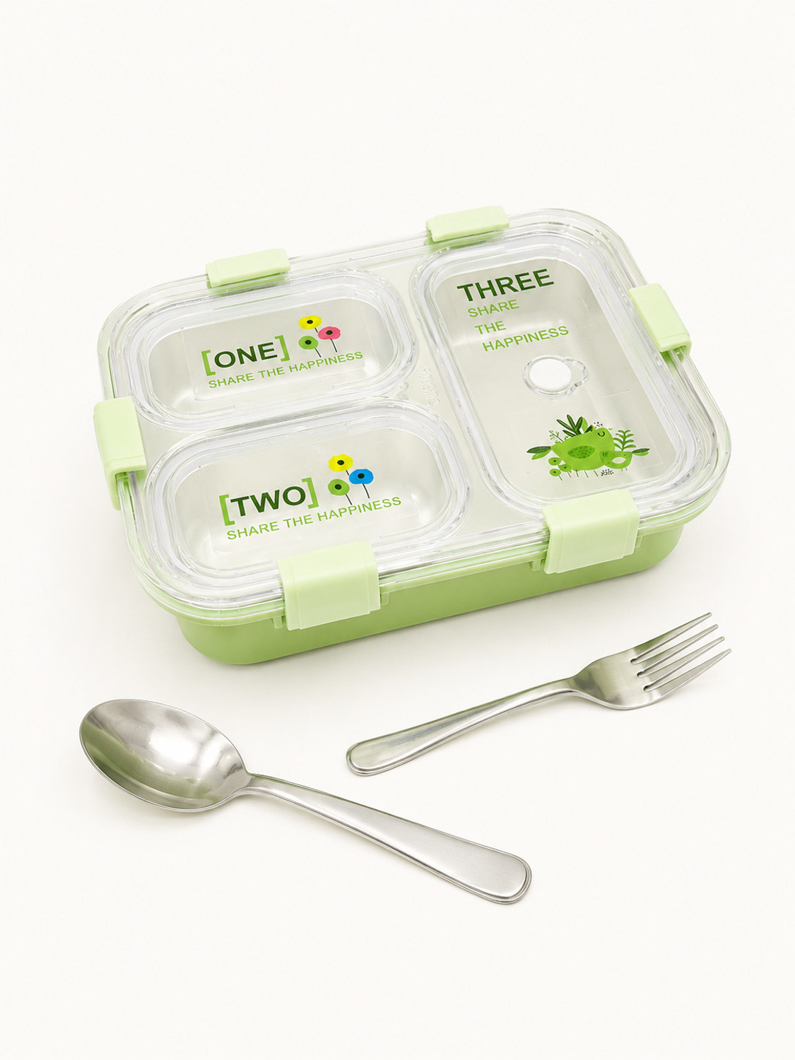 Image of J K INTERNATIONAL Students Sealed Leakage Proof Stainless Steel with Spoon 3 Containers Stainless Steel School Lunch Box