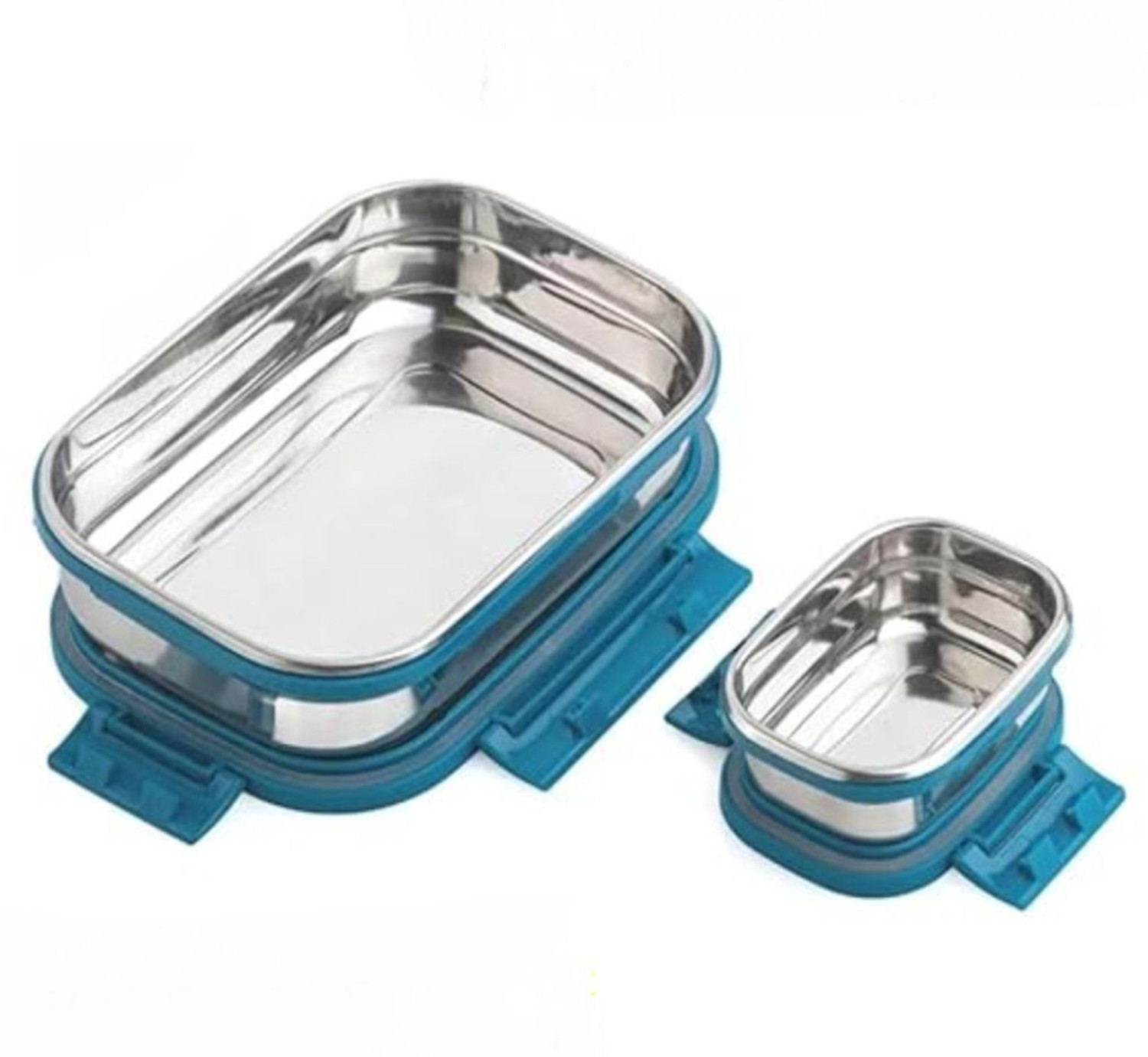 Image of Culinary Crafts SS Airtight LUNCH BOX+1(SPOON) /Tiffin Box for Office, School 2 Containers Stainless Steel School Lunch Box